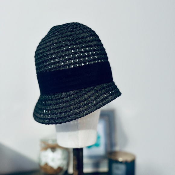 White House Black Market Vintage Black Feathered Hat